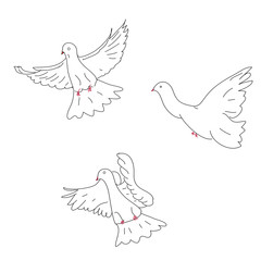Sketch of three doves