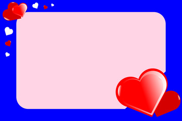 valentine's empty frame with hearts