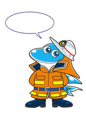 消防士のキャラクター02（イルカ）