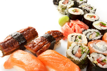 Different types of sushi.