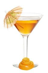 orange martini with peel