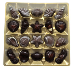 Assorted candies background with clipping path