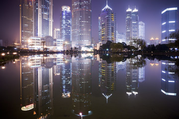 Plakat night view of shanghai