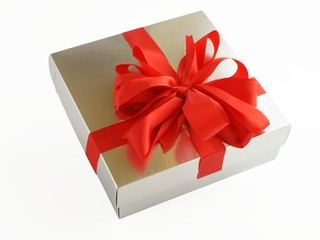 gift with red ribbon