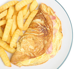 Cheese & Ham Omelet & Chips