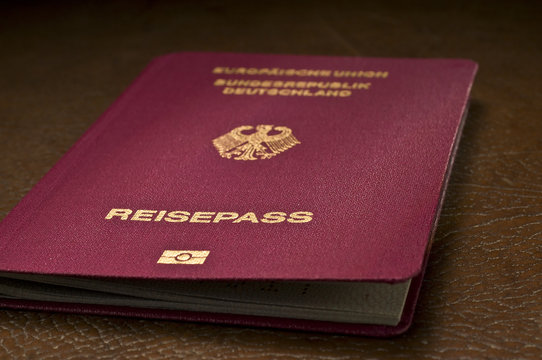 german passport on leather