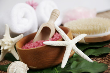 Bath salt and shells