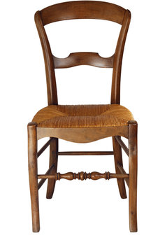 Old chair isolated on white. Clippin path included