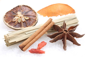 Cinnamon, citrus, star anise, cymbopogon and goji