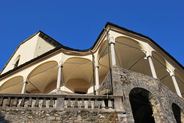 Church arcade, St. Gaudenzio, Varallo Sesia, Piedmont, Italy - obrazy, fototapety, plakaty