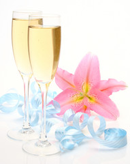 Champagne and flower
