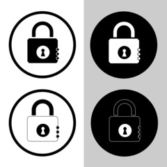 vector icons of closed lock