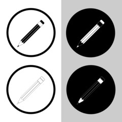 vector icons of pencil