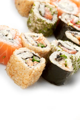Different types of sushi.