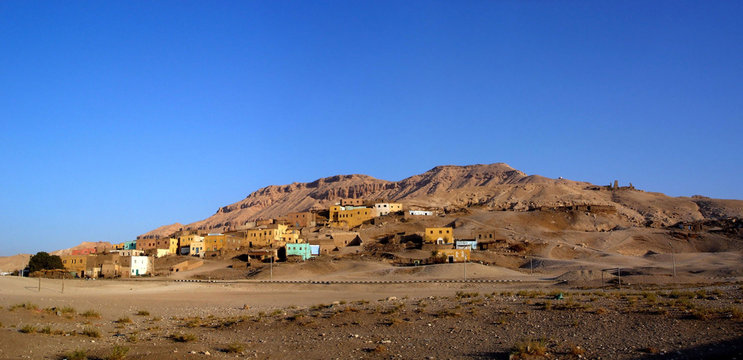 Panorama of Gurna village in Luxor Egypt