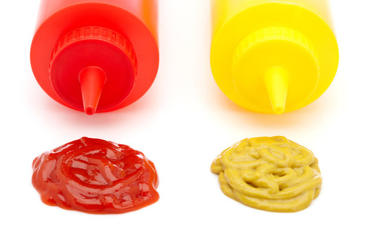 Ketchup And Mustard Bottles