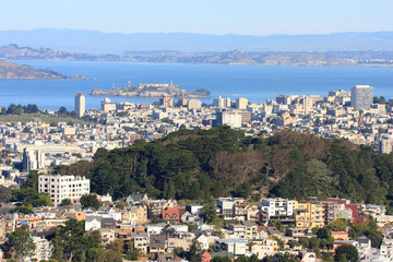 View on Alcatraz from Twin Peaks, San Francisco