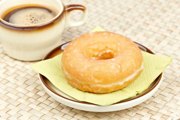 Delicious donut  with coffee