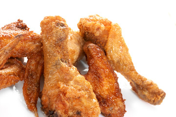 Chicken legs on the white