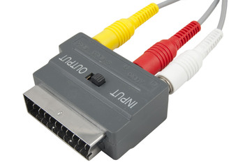 scart with connections on white background