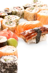 Different types of sushi.