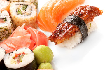 Different types of sushi.