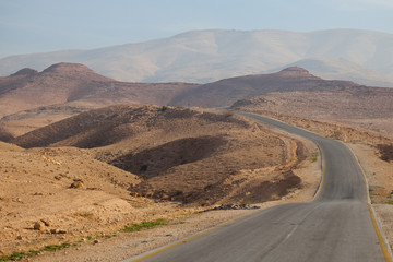 road in desert landscape