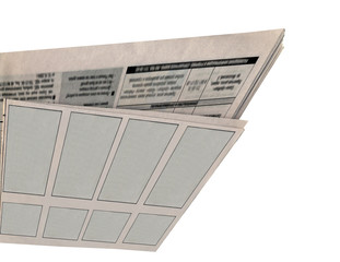 newspaper, ads section, isolated, paper