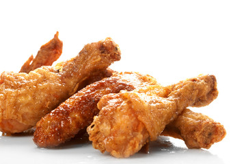 Chicken legs on the white