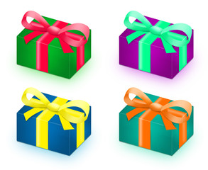 Giftboxes isolated on white