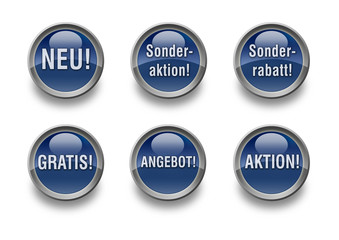 glänzende blaue Buttons 