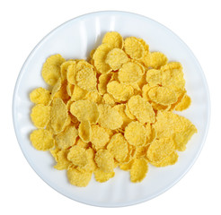 cornflakes in a white plate