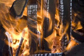 Wood in fire