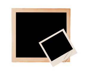 Two blank photos together. Isolated on white.