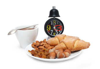 Breakfast with croissants