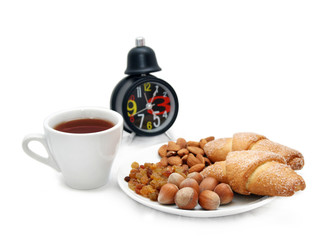 Breakfast with croissants