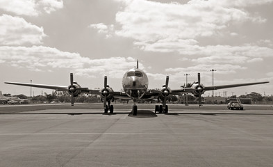 Old propeller airplane