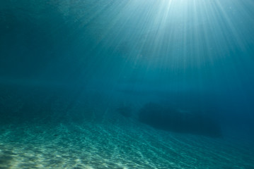 Ripples of sunlight underwater