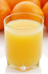 Orange juice and oranges