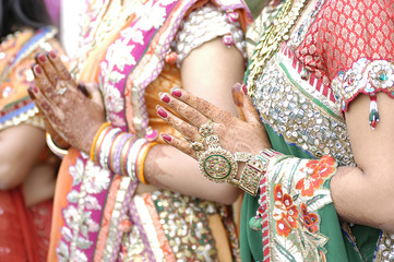 Namaste, traditional Hindu wedding , Rajasthan , royal India	