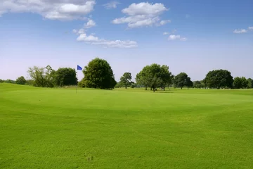 Türaufkleber Green Golf grass landscape in Texas © lunamarina