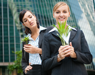 Businesswomen with Plants