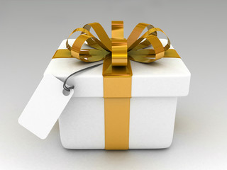3d gift with blank note paper isolated-high res
