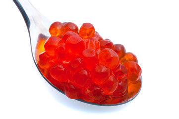 spoon full of red caviar