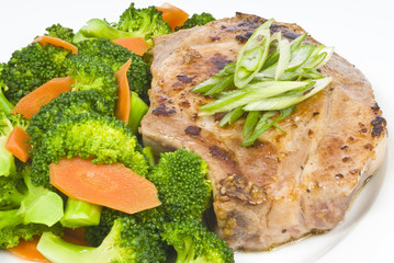 Garlic Pork Chop and Broccoli