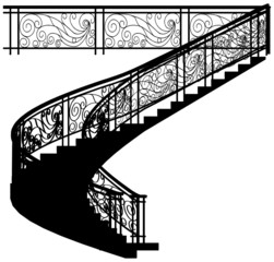Spiral Staircase With The Fence Vector 01