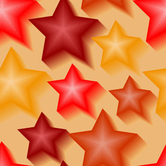 Seamless vector texture with 3d stars
