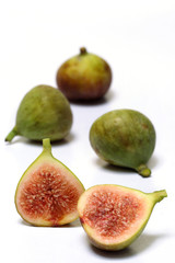 Fresh figs on white
