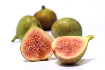 Fresh figs on white