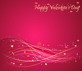 Valentine's day pink background with nice wave design